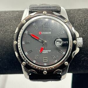 Black & Red Curren Men's Watch